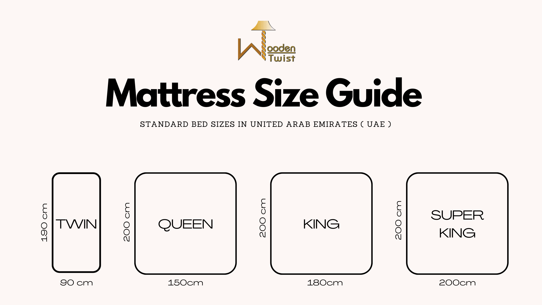 Standard Bed Sizes in United Arab Emirates UAE King Size Bed Super King Queen Twin Wooden Twist UAE