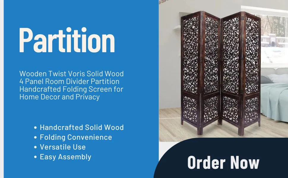 Enhance Your Space with the Wooden Twist Premium Solid Wood Room Divider 🌟