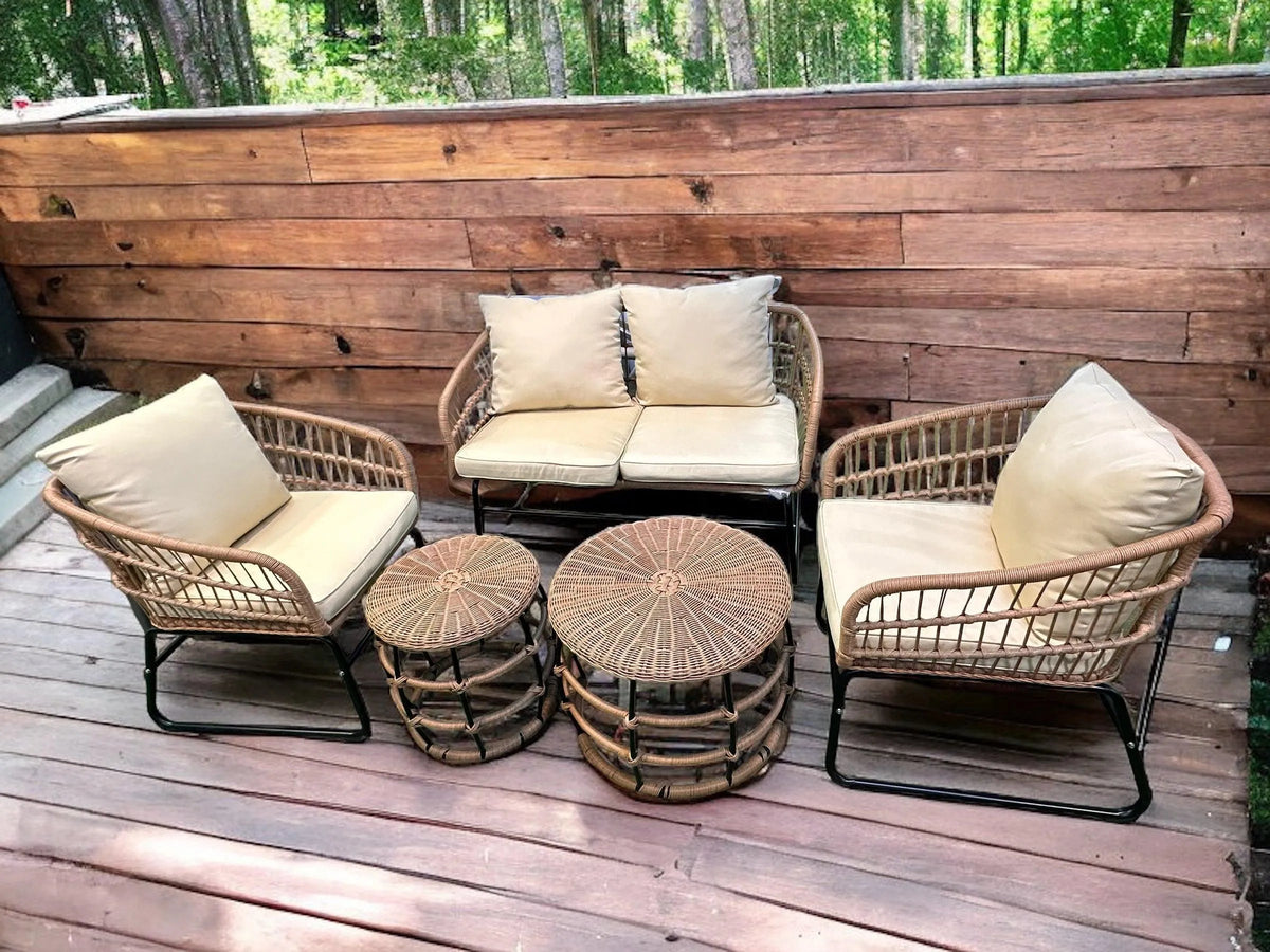 Rattan outdoor furniture set for a UAE villa terrace — Wooden Twist UAE
