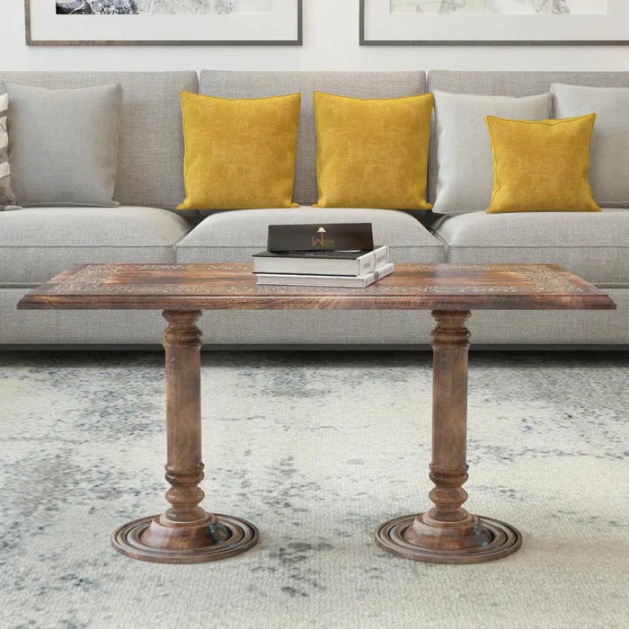Sculpte Hand Carved Solid Wood Coffee Table for Your Living Room