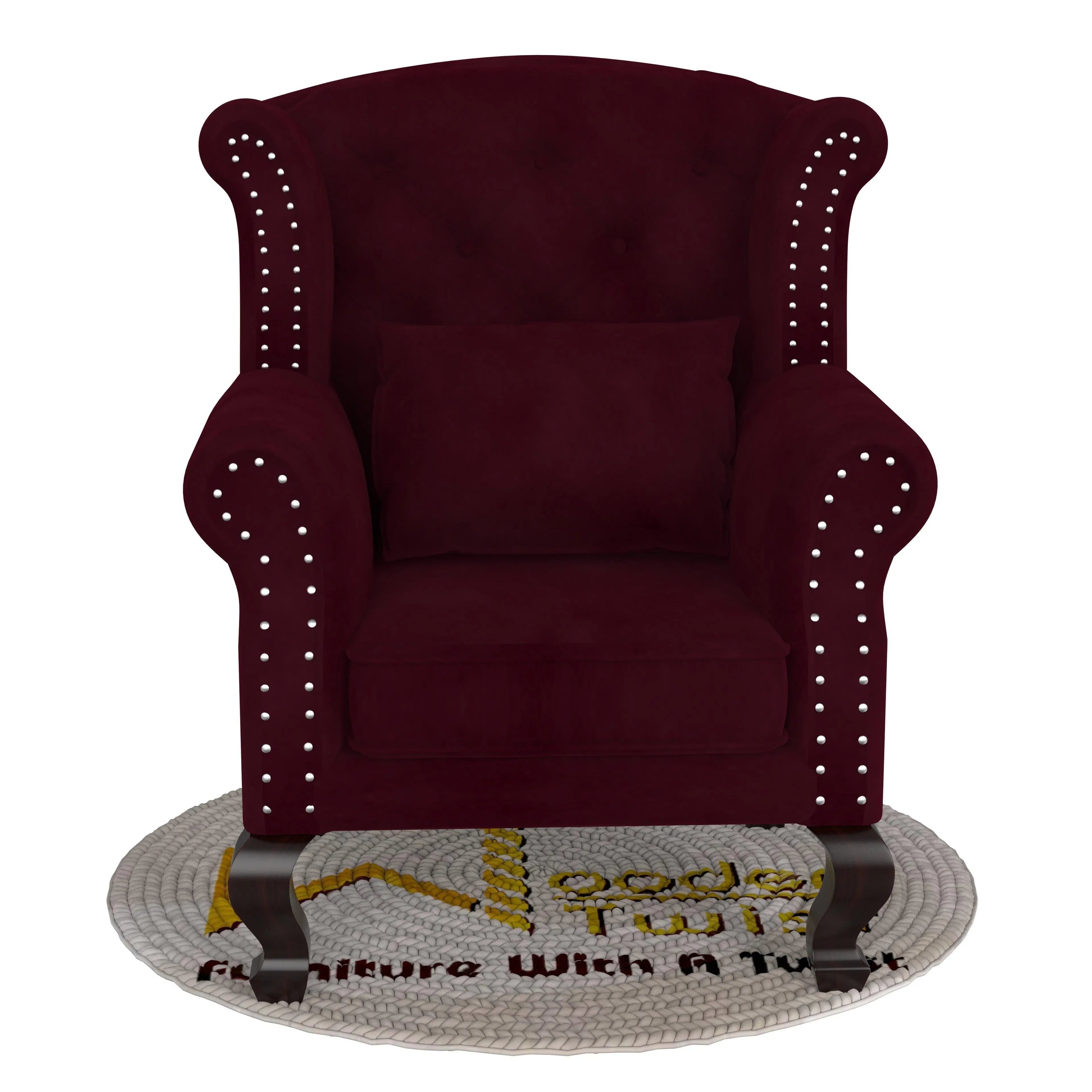 Majestic Wing Chair for Living Room/Home/Offices - Wooden Twist UAE