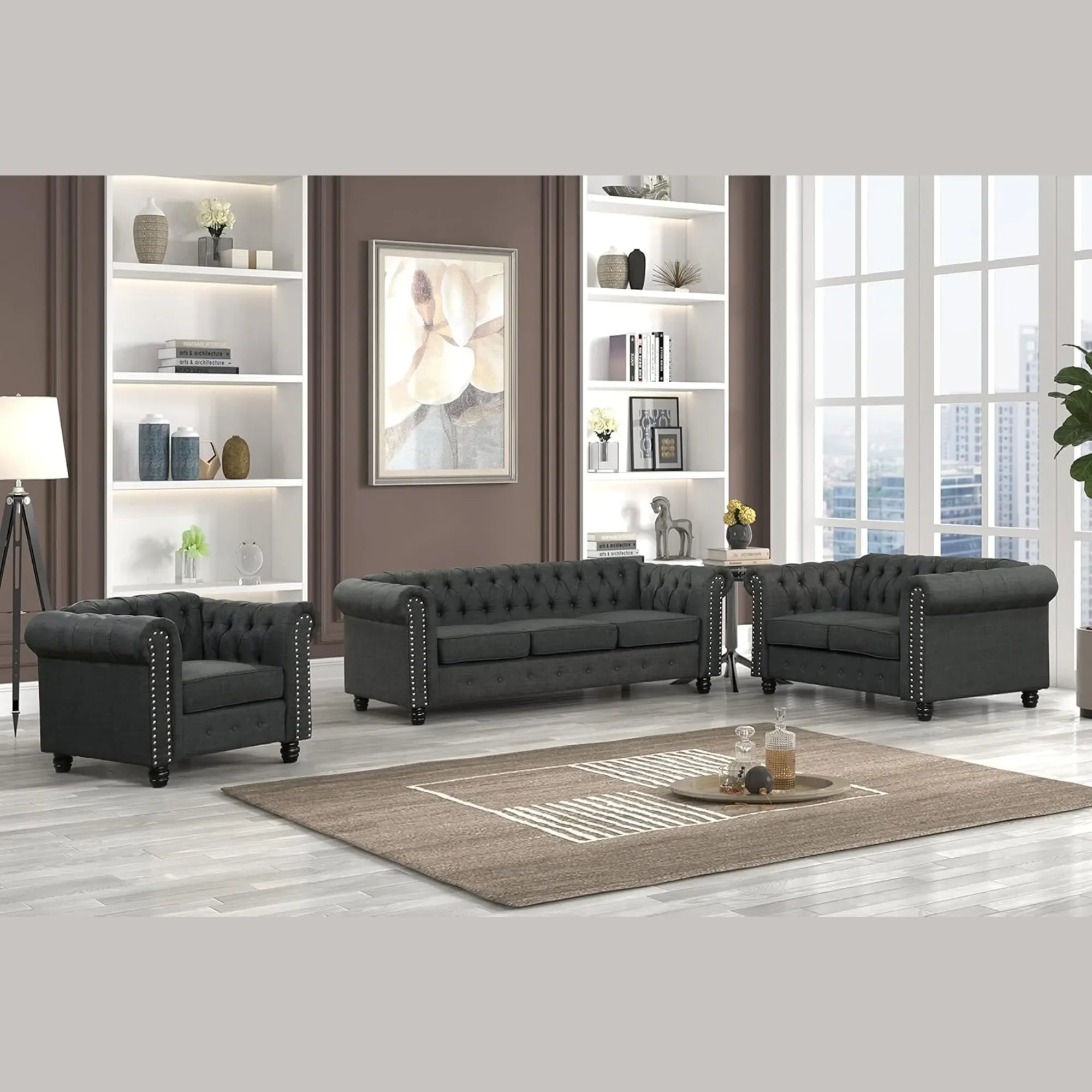 Button tufted sofa