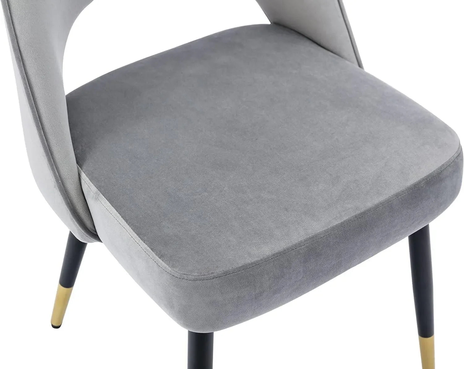 Wooden Twist Modern Stylish Loop Backrest Velvet Upholstery Cafe Dining Chairs with Metal Legs (Set of 2) - Wooden Twist UAE