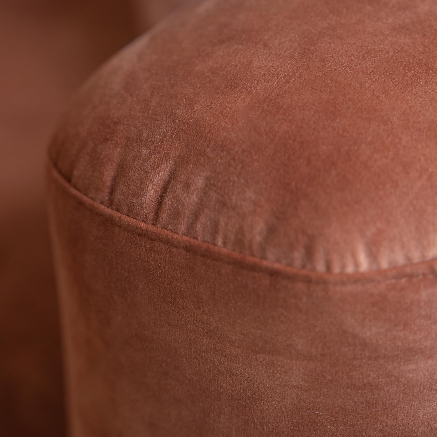 Wooden Twist Velvet Sectional Sofa Tangerine Right Chaise - Lifestyle Room