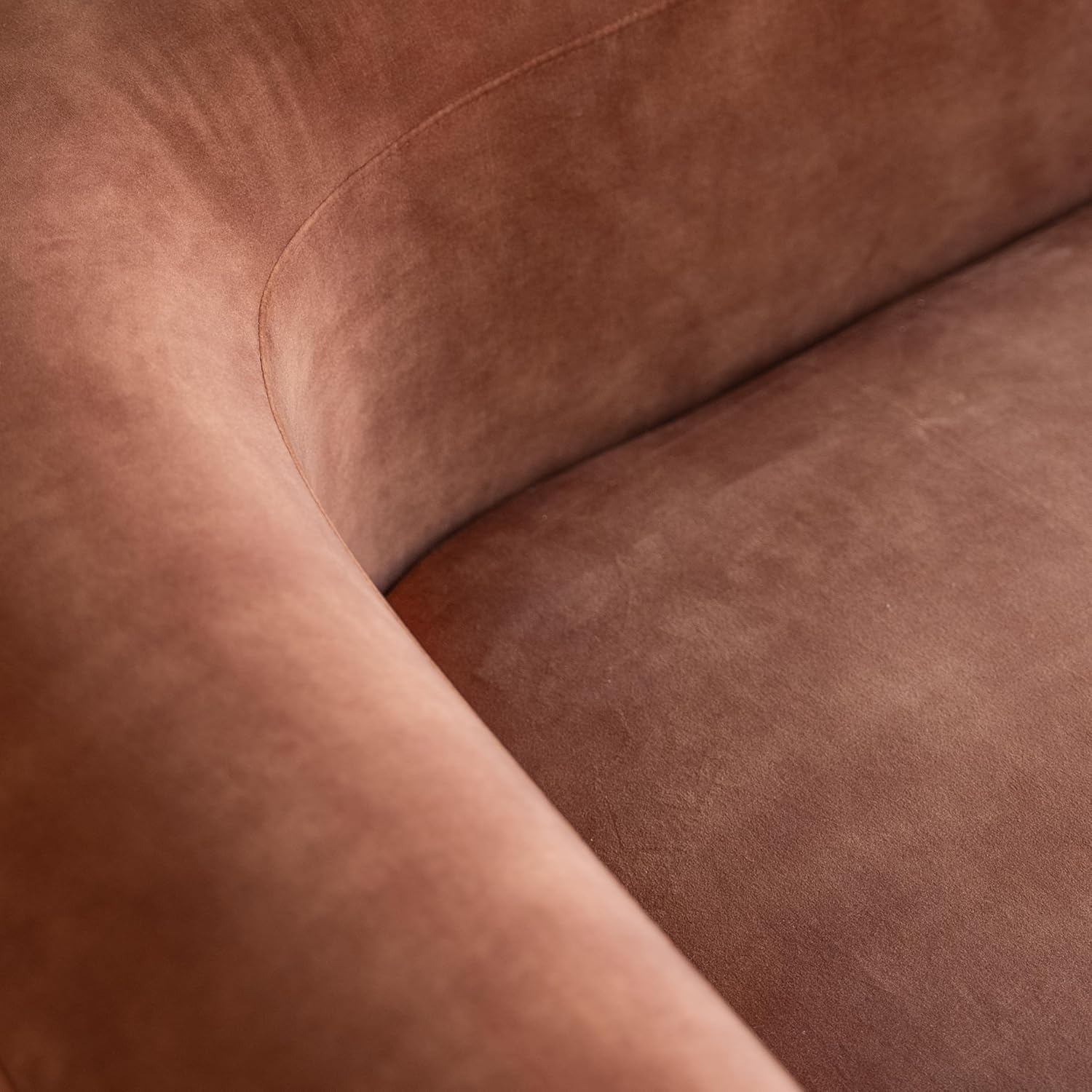 Wooden Twist Velvet Sectional Sofa Tangerine Right Chaise - Interior