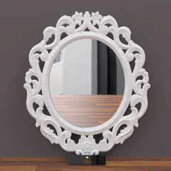 Modern Decorative Wooden Wall Mirror Bathroom Mirror - Wooden Twist UAE