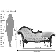 Wooden Twist Modern Button Tufted Teak Wood 3 Seater, Couch Deewan - Wooden Twist UAE