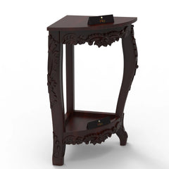 Wooden Twist Seizure Hand Carved Antique Teak Wood Corner End Table - Wooden Twist UAE