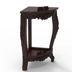 Wooden Twist Seizure Hand Carved Antique Teak Wood Corner End Table - Wooden Twist UAE
