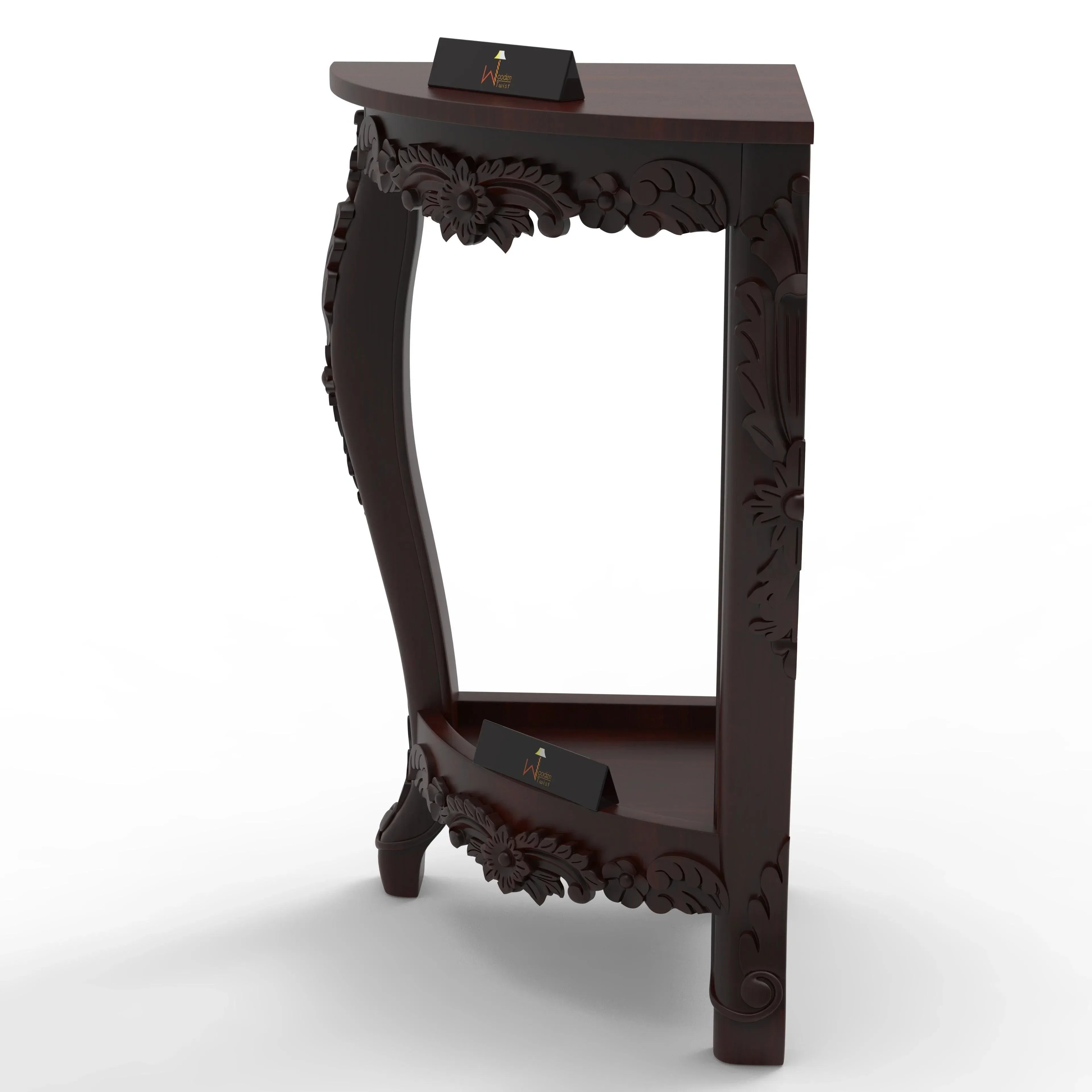 Wooden Twist Seizure Hand Carved Antique Teak Wood Corner End Table - Wooden Twist UAE