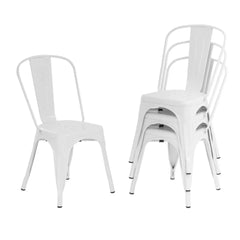 Wooden Twist Stackable Metal Outdoor & Indoor Tolix Side Cafe, Restaurant Kitchen Dining Chair ( Pack of 1 ) - Wooden Twist UAE