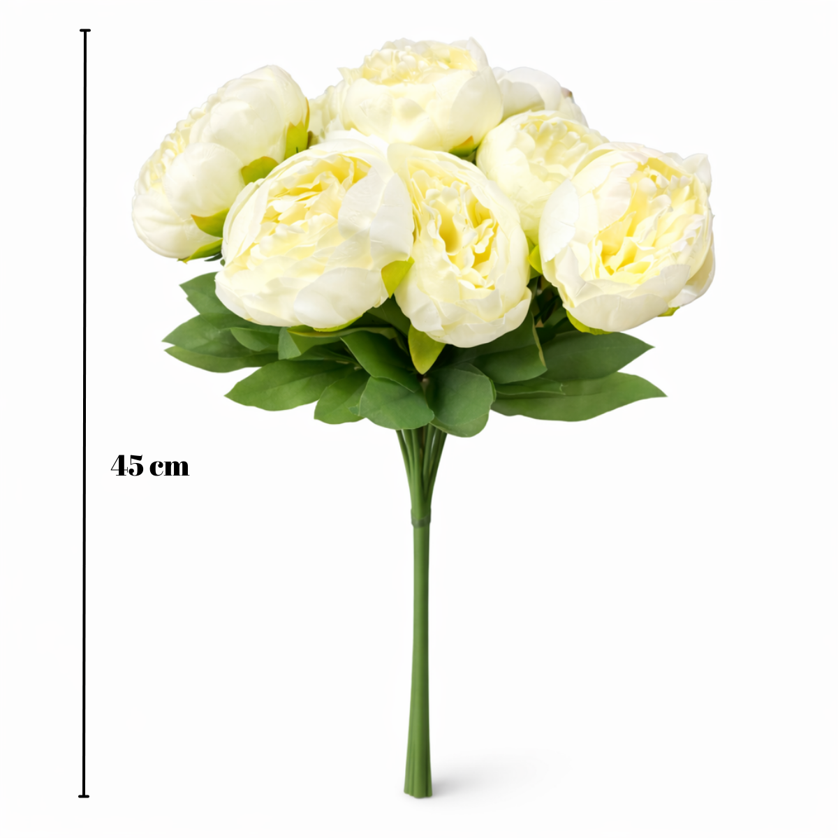 Wooden Twist Artificial Peony Flower Bunch in Ceramic Vase Luxury Faux Floral Arrangement for Living Room & Dining Table Décor (1 Bunch)