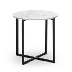 Round marble top end table