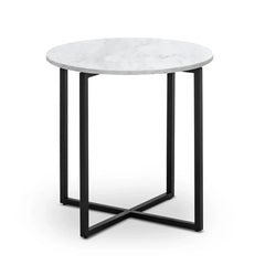 Round marble top end table