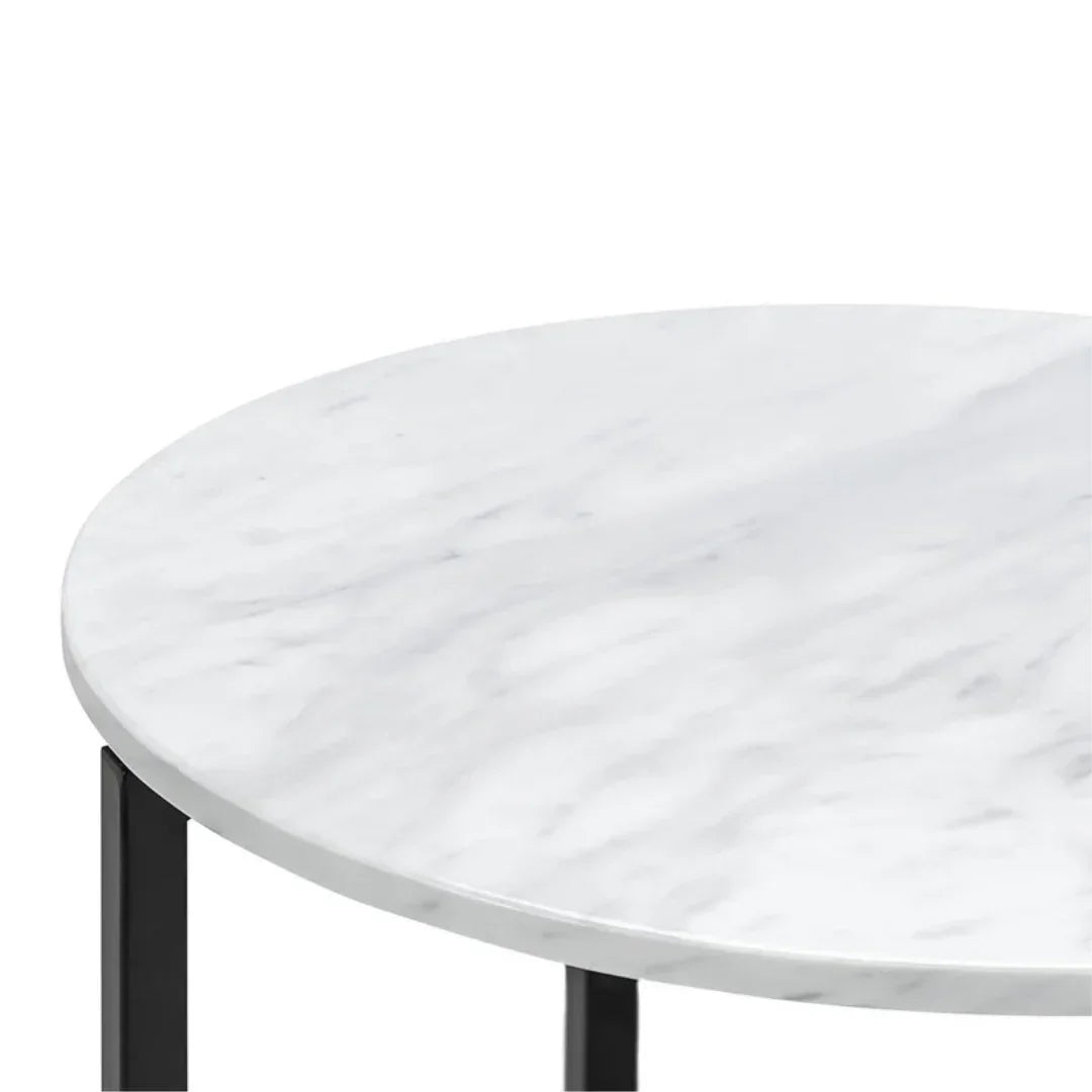 Round marble top end table
