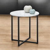 Round marble top end table