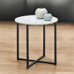 Round marble top end table