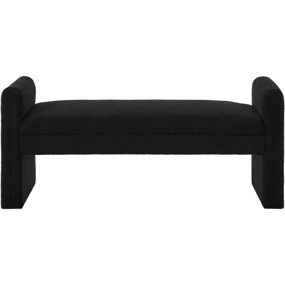 Black Entryway Ottoman Bench