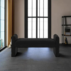 Black Entryway Ottoman Bench