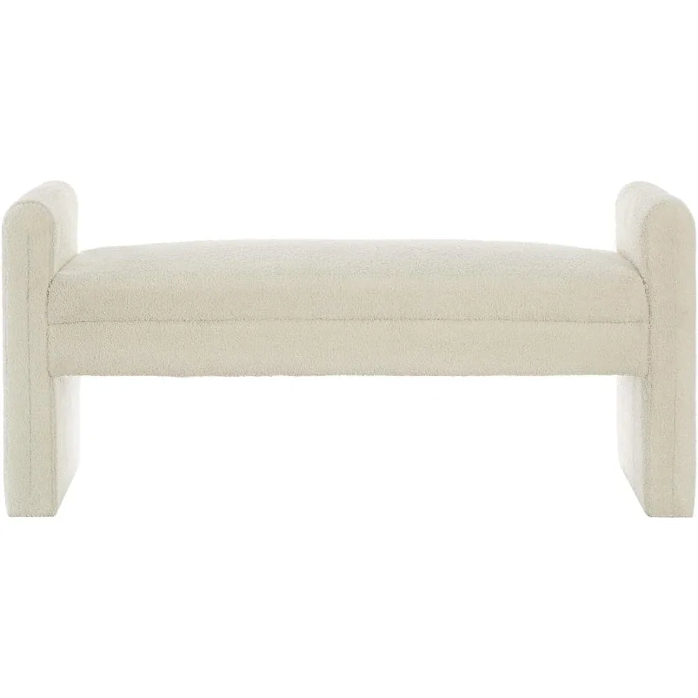 Cream Entryway Ottoman Bench