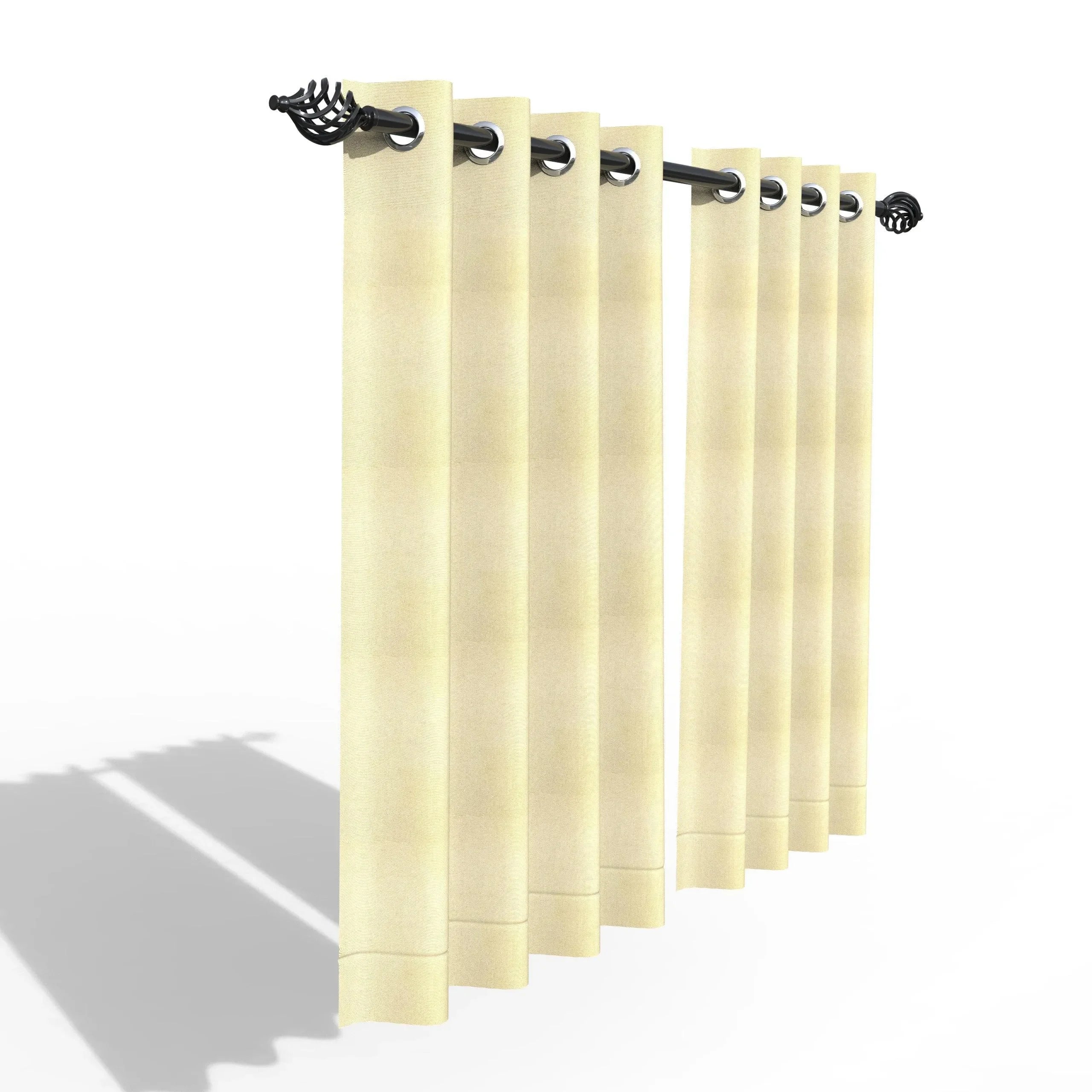 Fabrahome Light Filtering 4.5 Ft Jute Fabric Window Curtain ( Beige ) - Wooden Twist UAE