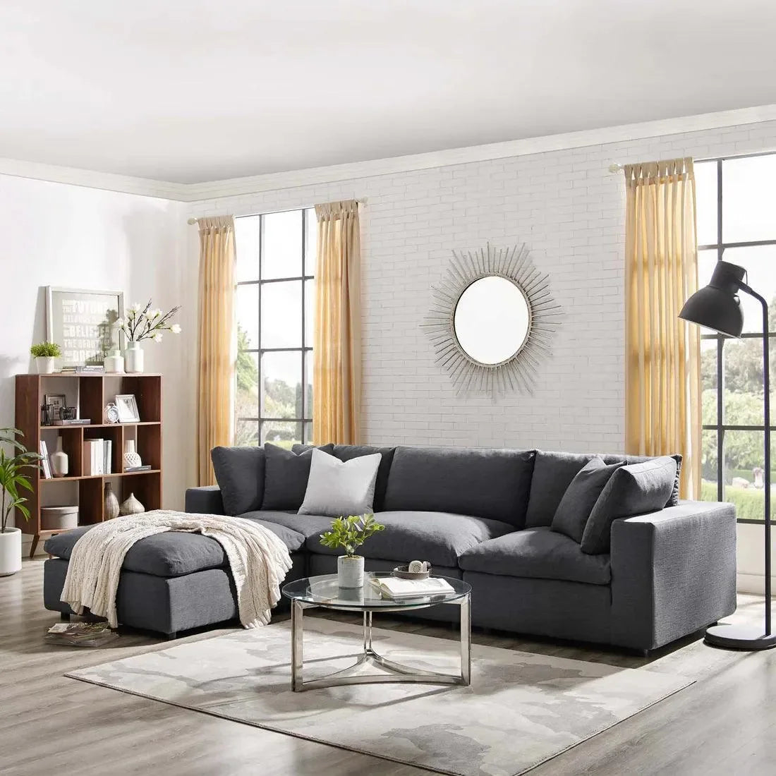 Wooden Twist Modernize Relleno L-Shape 4 Piece Sectional Sofa Set - Wooden Twist UAE