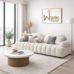 ELARA Ribbed Boucle 3-Seater Sofa