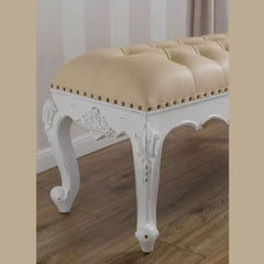 Elegant Crystal Button Tufted Bench