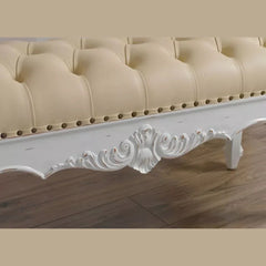 Elegant Crystal Button Tufted Bench