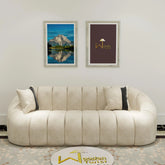 Collin Modern Oval Shape 3 Seater Sofa - Wooden Twist UAE