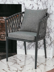 Wooden Twist Creance Rope Design Aluminum Chair For Living Room With Comfortable Cushion - Wooden Twist UAE