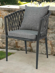 Wooden Twist Creance Rope Design Aluminum Chair For Living Room With Comfortable Cushion - Wooden Twist UAE