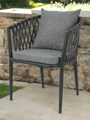 Wooden Twist Creance Rope Design Aluminum Chair For Living Room With Comfortable Cushion - Wooden Twist UAE