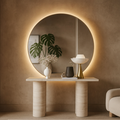 Half Moon LED Backlit Wall Mirror