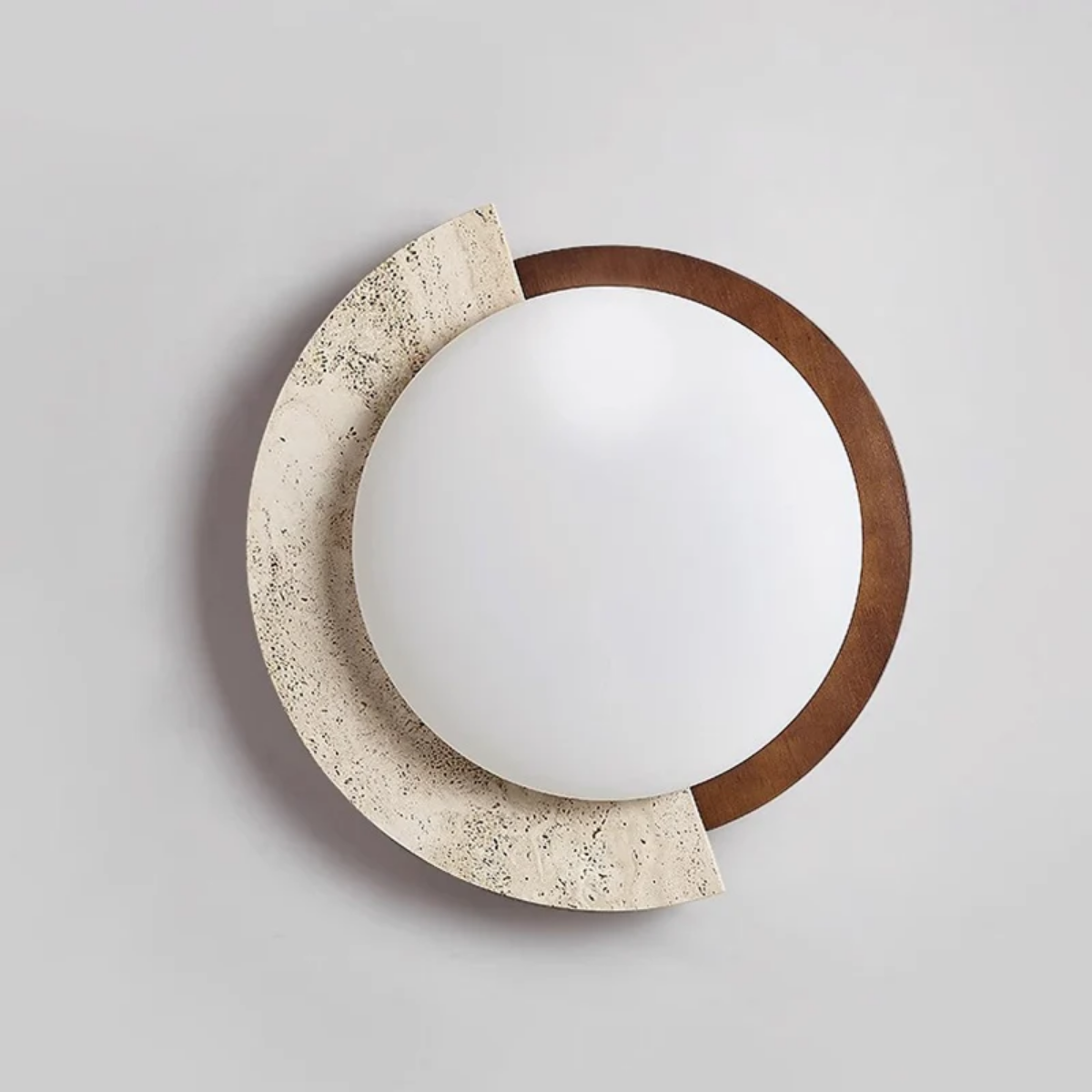 Heritage Glow Travertine LED Ceiling Light front view on white background