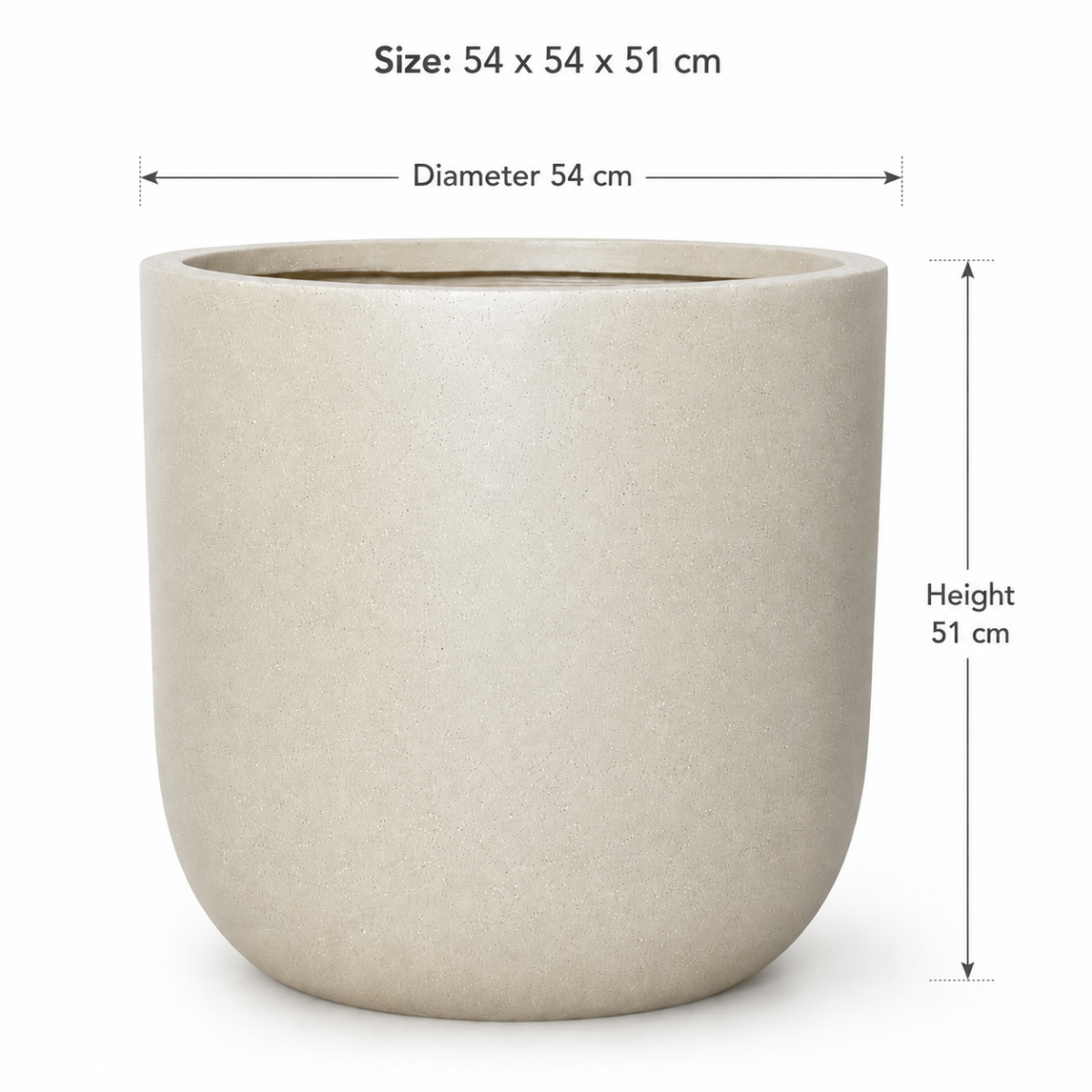 Large Speckled Fiberglass Flower Pot Dimensions 54x54x51 cm – Wooden Twist UAE