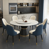 Round Modern Dining Table with Rotatable Top
