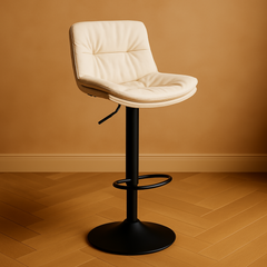Lunara 360 Swivel Cafe Bar Stool Beige