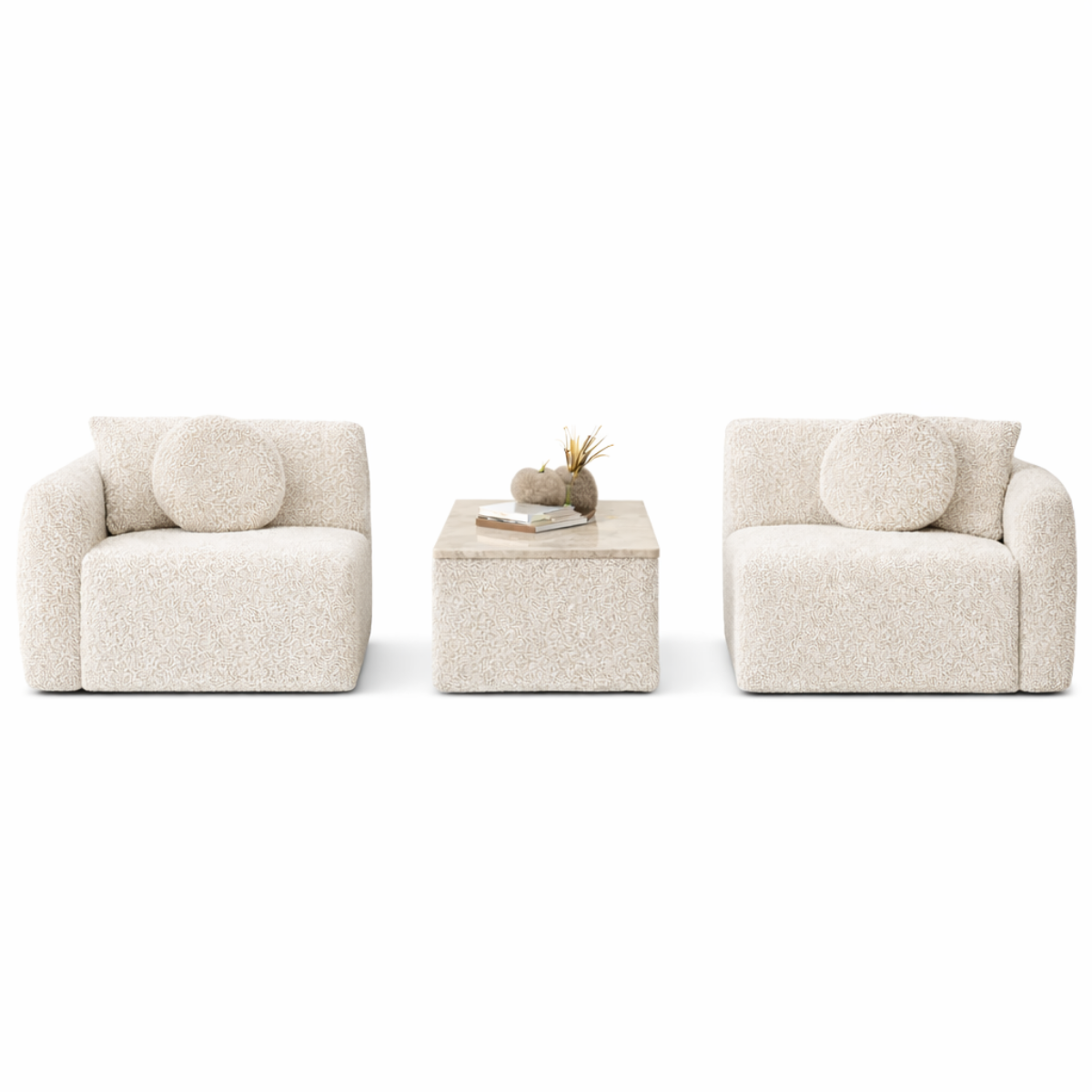 Lunaro Cloud Boucle Sofa Set