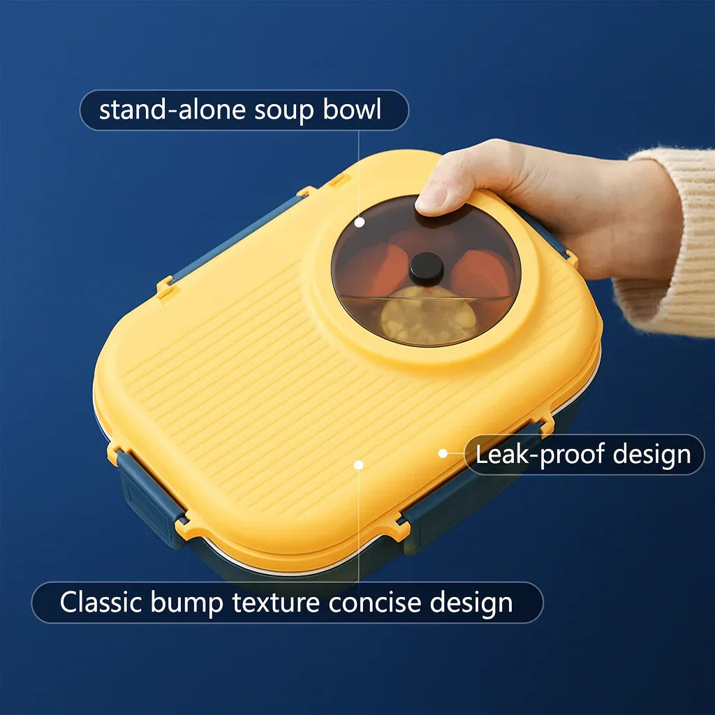 Wooden Twist Stainless Steel Tiffin Box Lunch Box Kids Adults