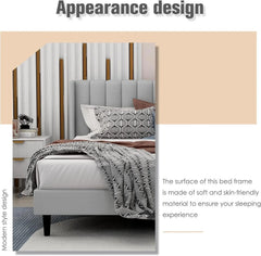 Luxurious Grey Velvet Bed