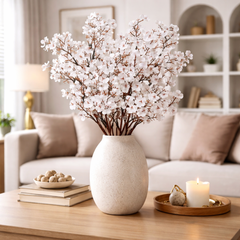 Artificial White Cherry Blossom Stem