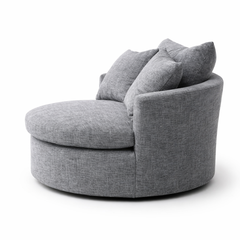 كرسي اسطواني واسع من المخمل