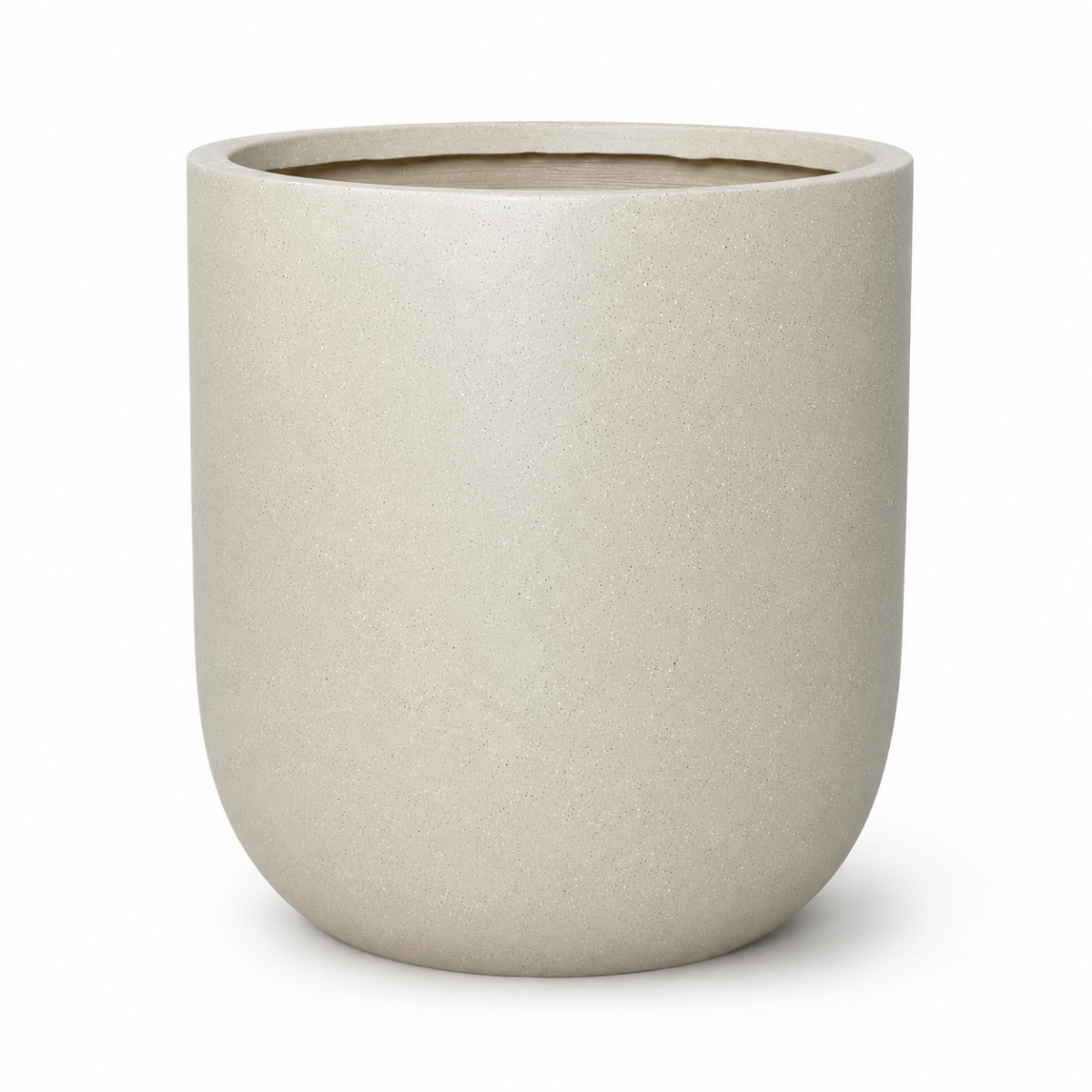 Medium Off-White Speckled Stone Finish Flower Pot – Wooden Twist UAE