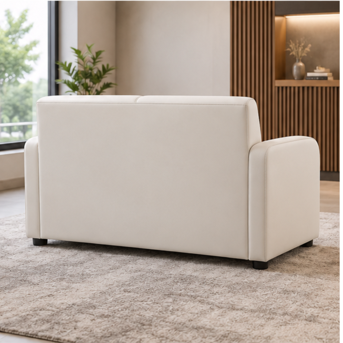 Wooden Twist Medora Care 2 Seater Sofa rear view showing padded backrest