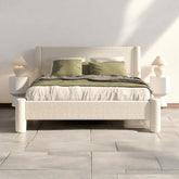 Modern Rectangular Boucle Fabric Bed