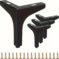 Wooden Twist Modern Triangular Shape Sofa Legs Pairs with Screws for Furniture Legs (Set of 4)