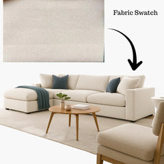 Wooden Twist Modernize Relleno L-Shape 4 Piece Sectional Sofa Set Modular Sofa