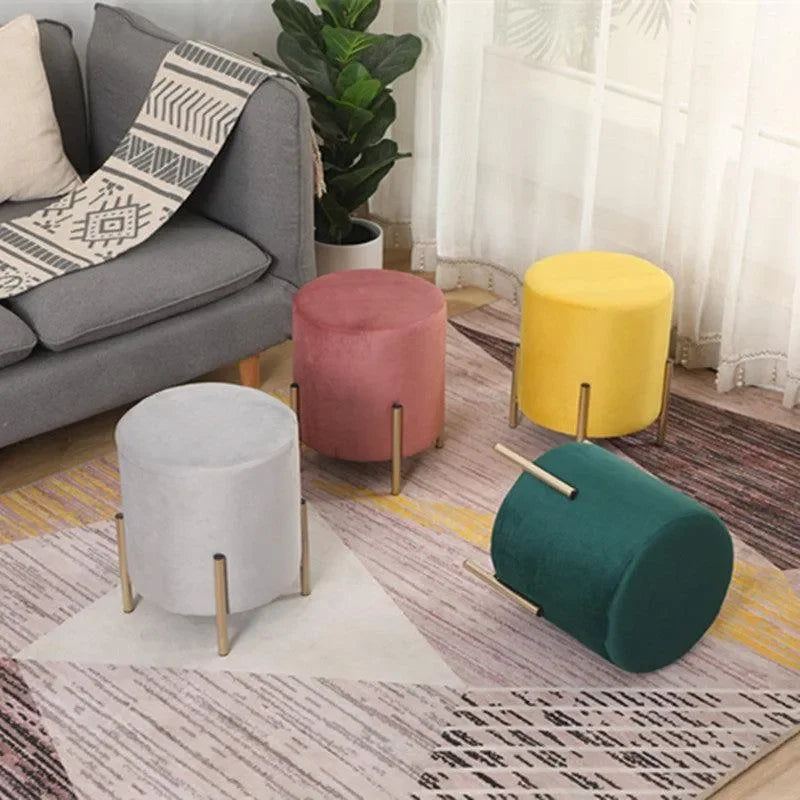 Stool for Living Room Soft Fabric Comfortable Cushion Ottoman