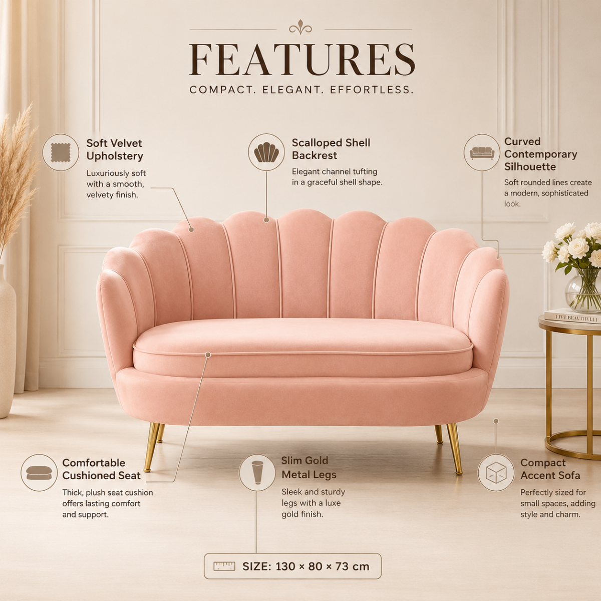 Loveseat Modern Chaise Lounge